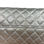 Chanel CC Silver Metallic Quilted Flap Shoulder Bag 2017