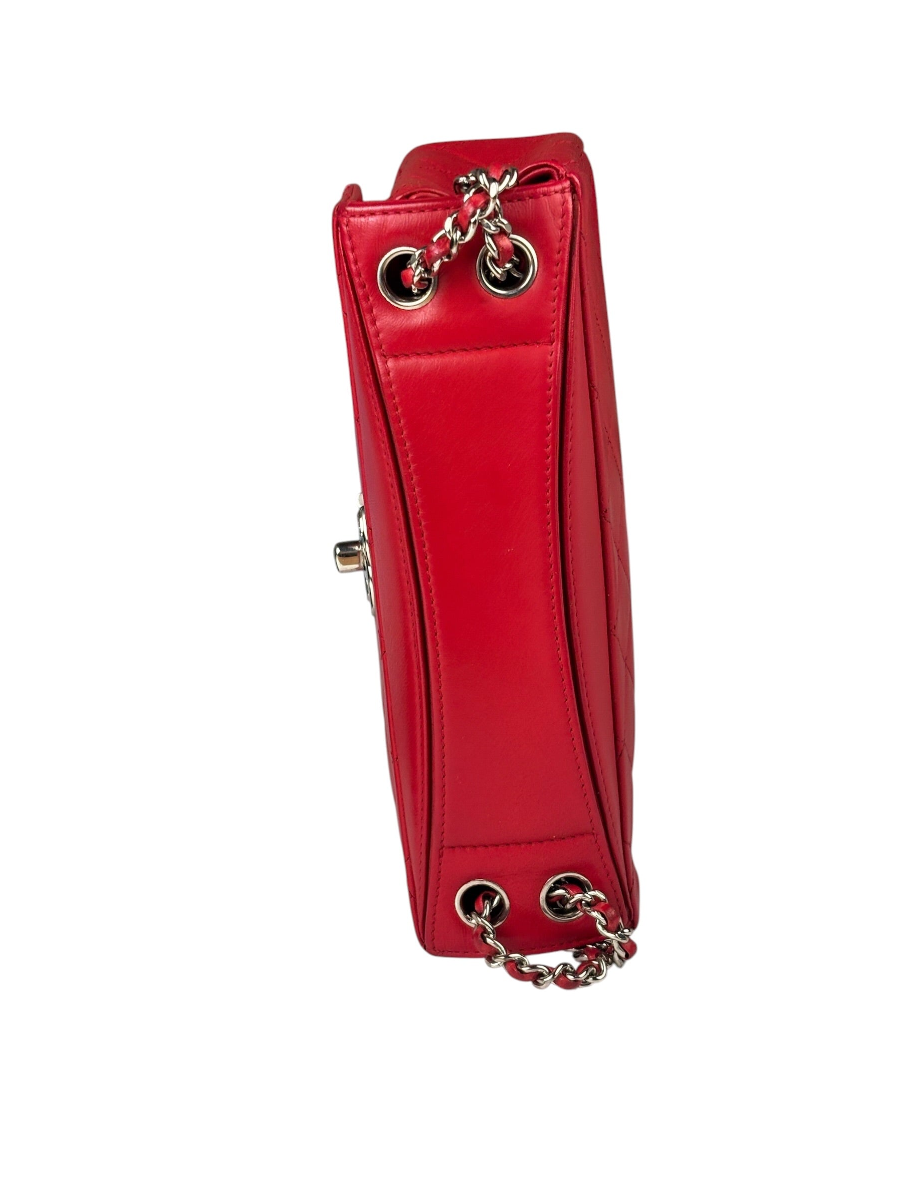 Chanel Red Quilted Leather Shoulder Bag 2016