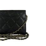 Chanel Black Caviar Quilted Card Holder 2019