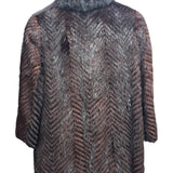 Kiyomi Vintage Auburn Chevron Mink Fur Coat