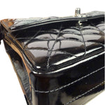 Chanel Black Quilted Patent Leather Top Handle 1996