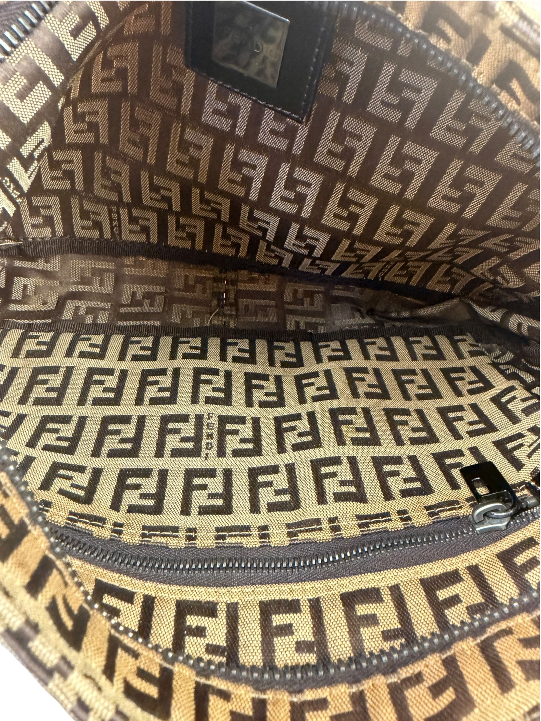 Fendi Vintage Brown Zucca Shoulder Bag