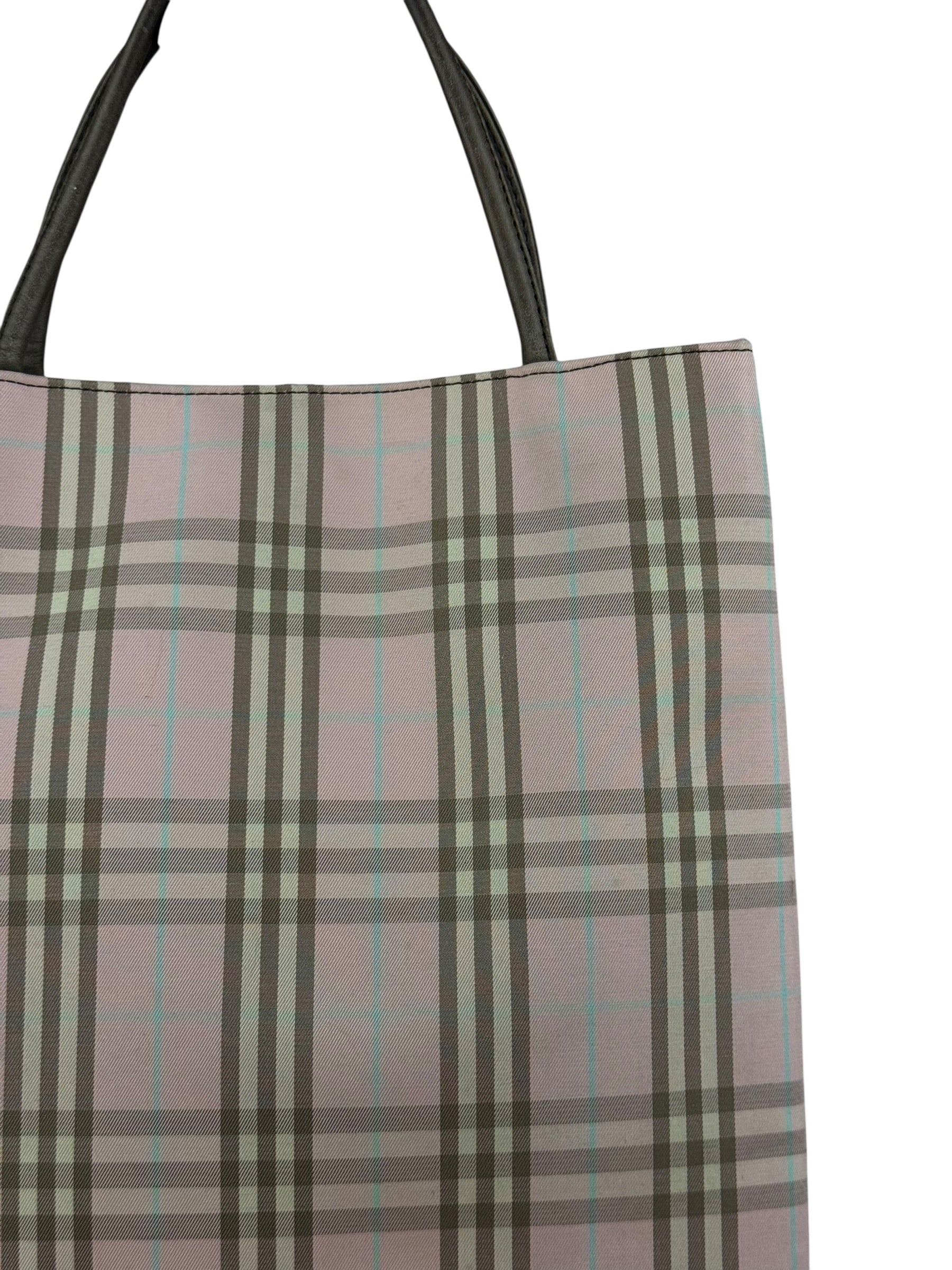 Burberry Vintage Light Pink Check Long Tote Bag