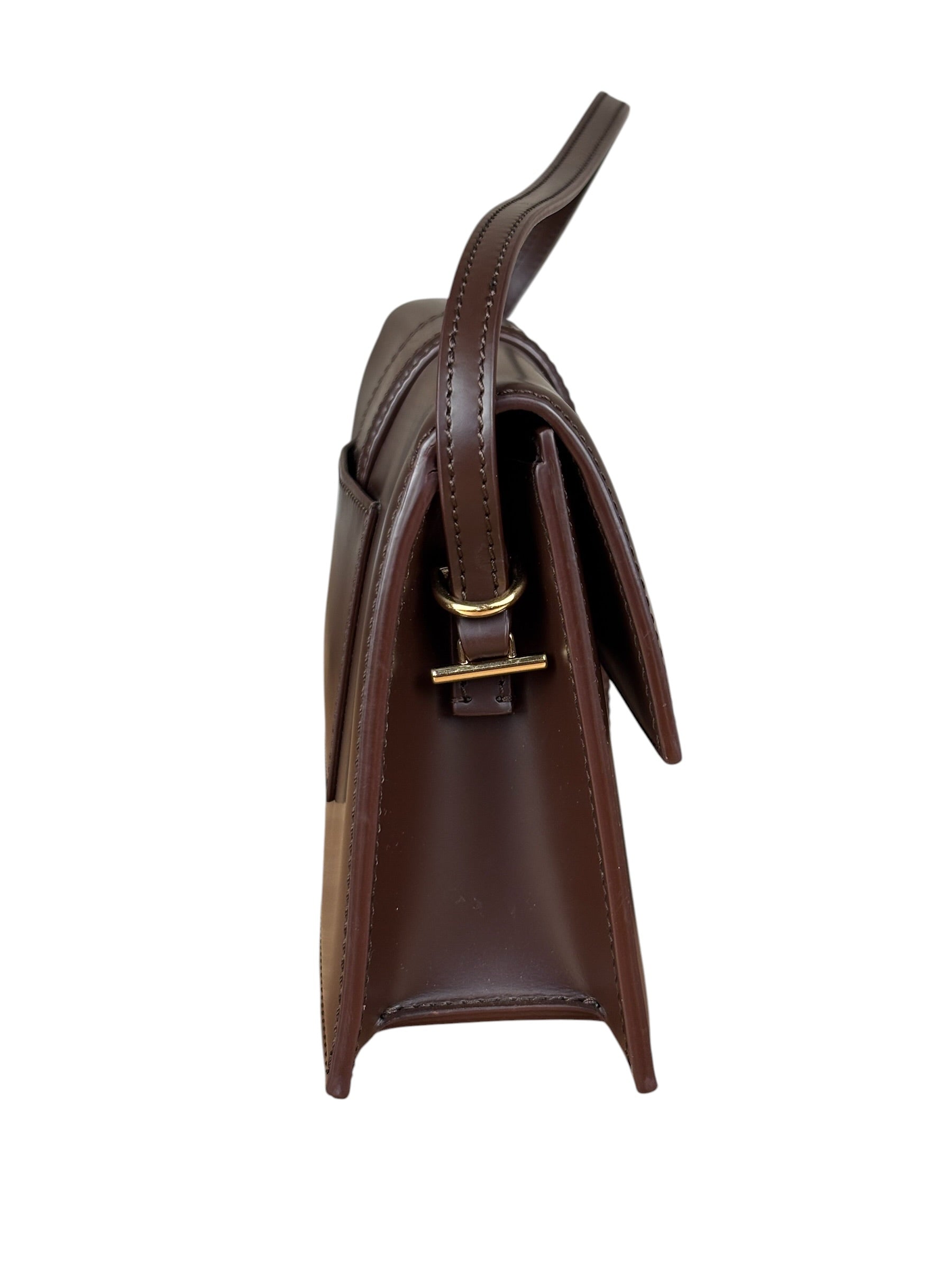 Jacquemus Dark Brown Leather Le Bambino Shoulder Bag