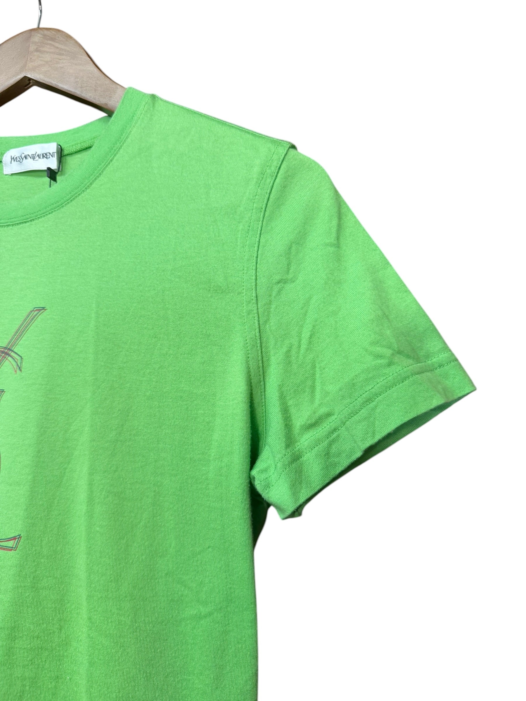 YSL Vintage Green Multi Logo Baby Tee