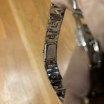 Fendi Black Dial Tank Stainless Letter Links