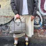 Chanel Grey Quilted Calfskin Paris-Bombay Bindi Two-Way Tote 2012