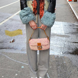 Fendi Raffia Crochet Baguette