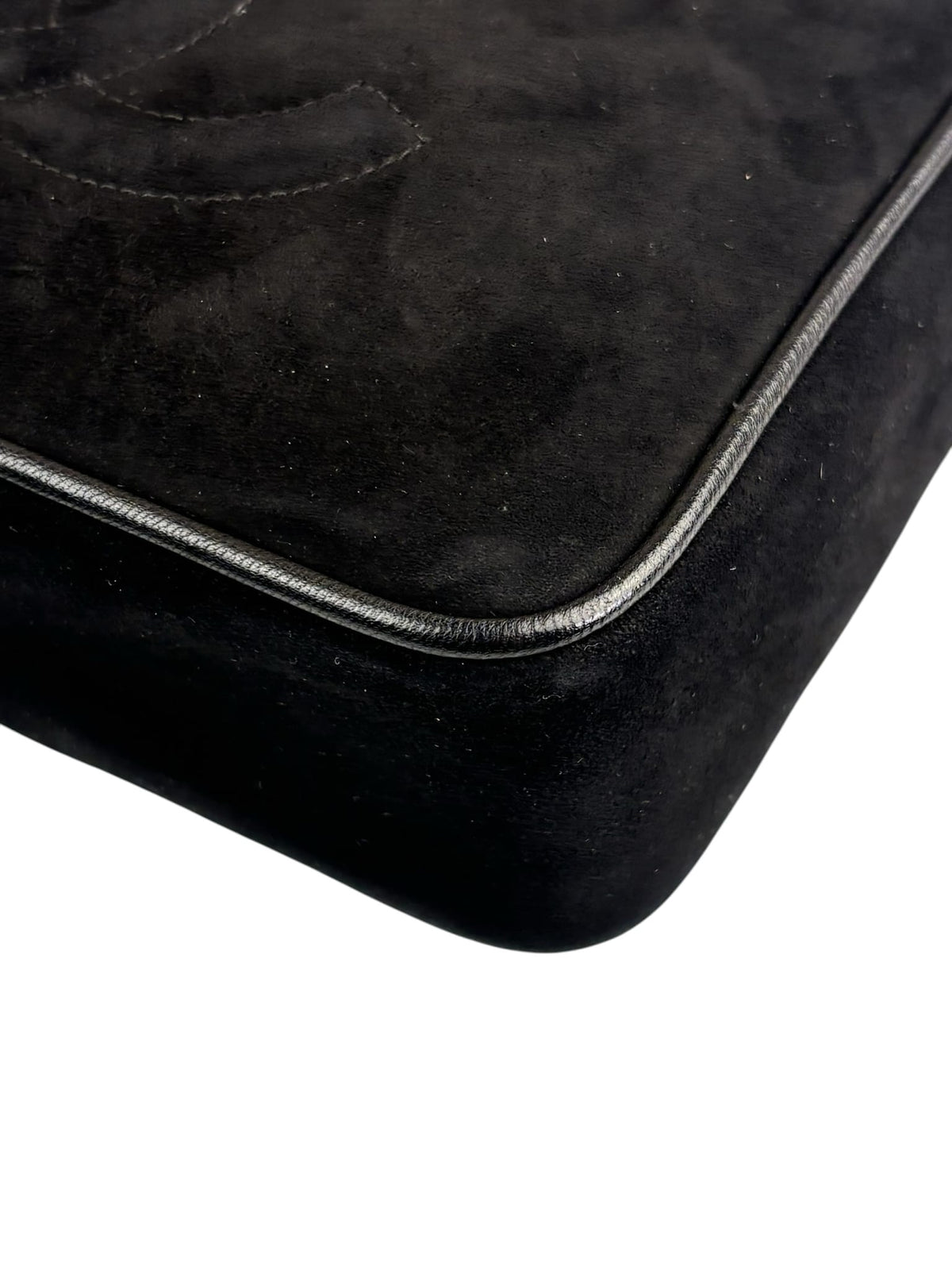 Chanel Vintage Black Suede CC Tassel Camera Bag 1989