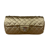 Chanel CC Limited Edition Gold Satin Quilted Flap Bag 2008