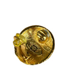 Chanel Vintage CC Logo Gold Woven Clip-On Earrings