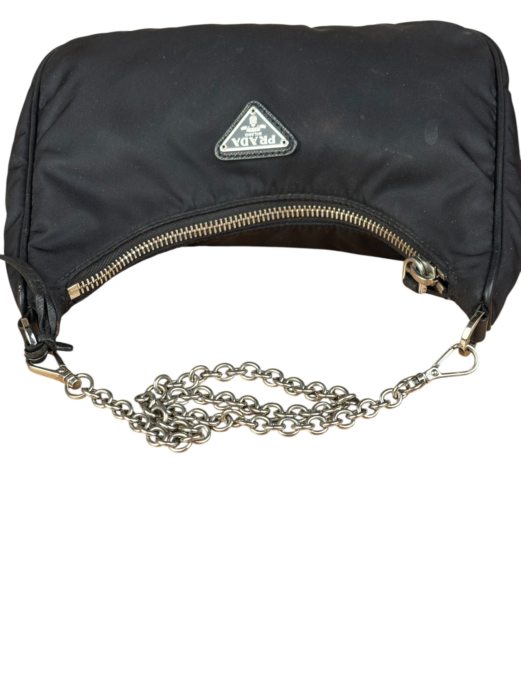 Prada Black Nylon Leather Trim Re-Edition 2005 Two-Way Bag