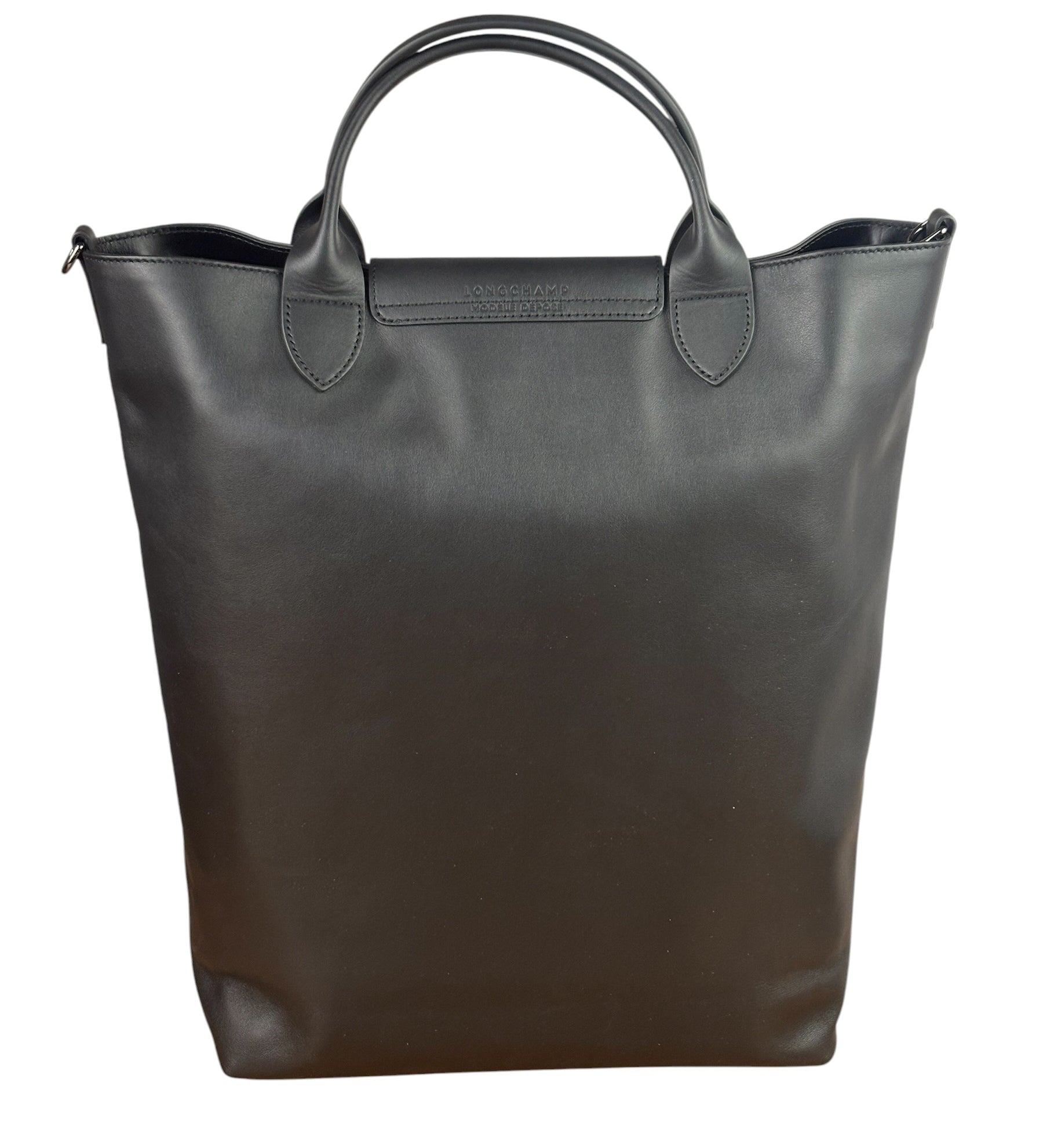 Longchamp Black Leather Le Pliage Xtra Medium Tote