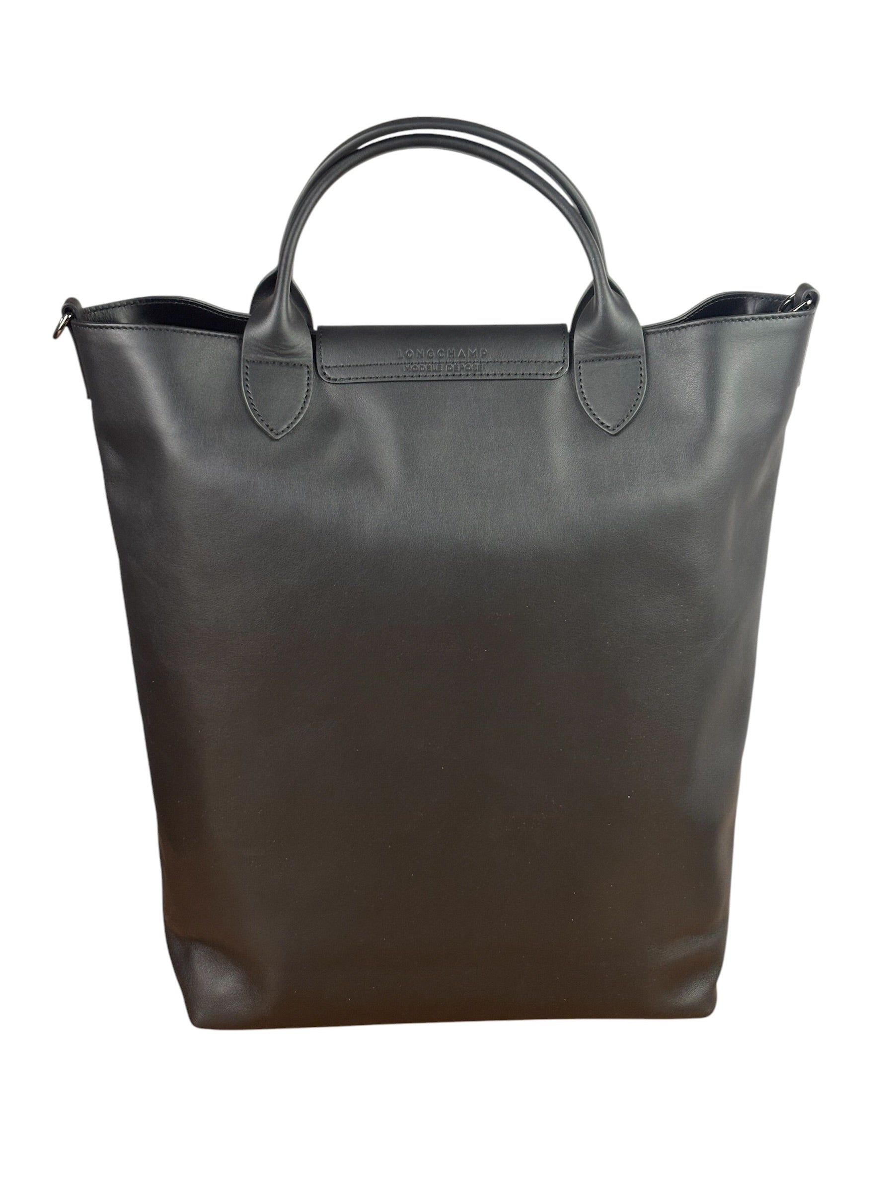 Longchamp Black Leather Le Pliage Xtra Medium Tote