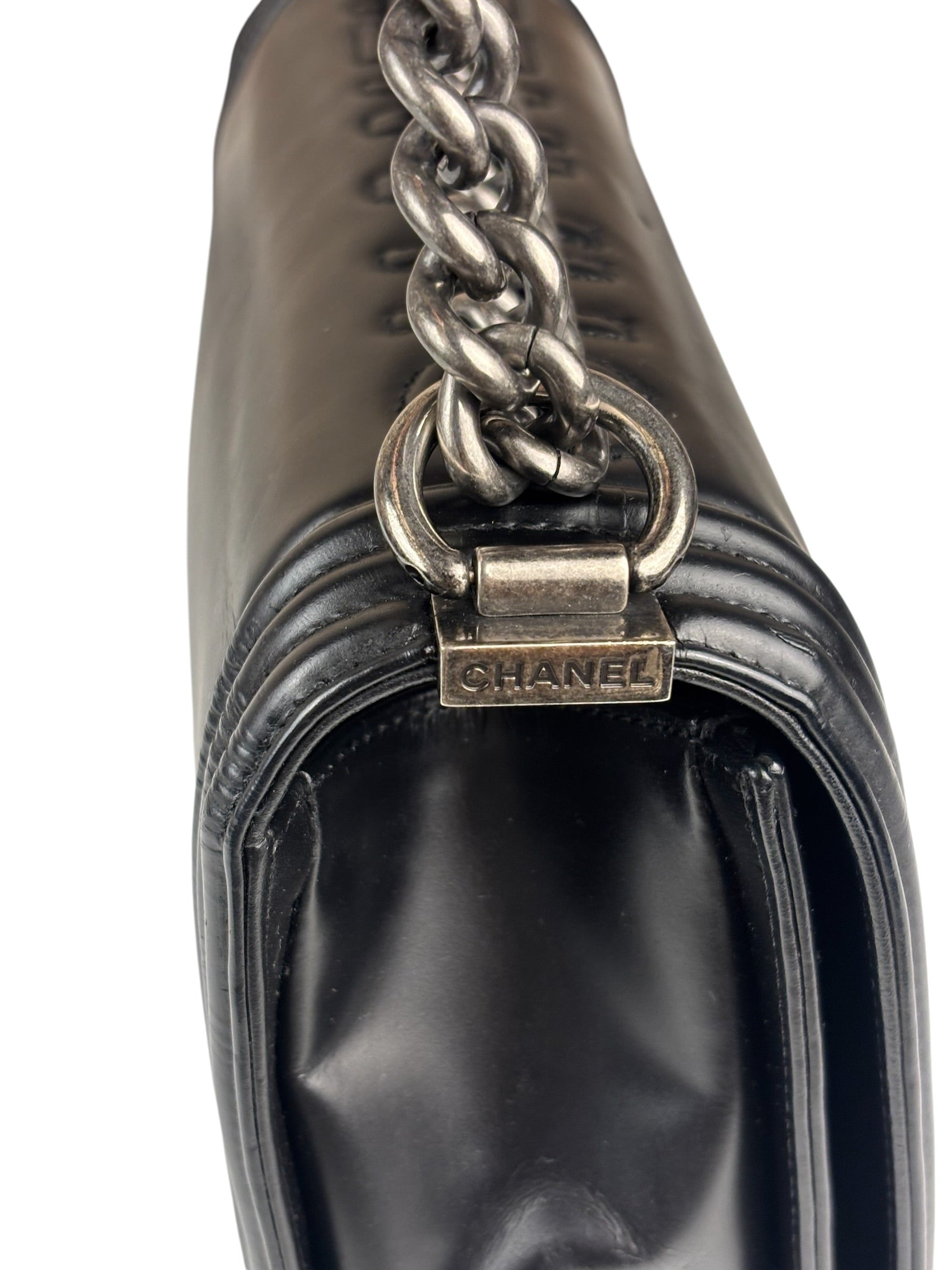 Chanel Black Calfskin Boy Flap Bag 2015