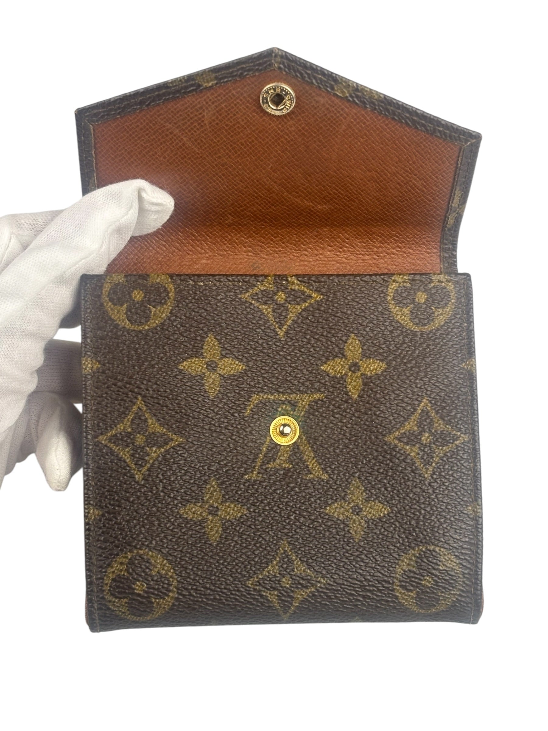 Louis Vuitton Canvas Monogram Compact Double Flap Wallet