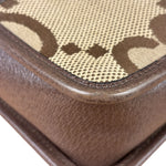 Gucci Brown Leather Trim Jumbo GG Mini Crossbody