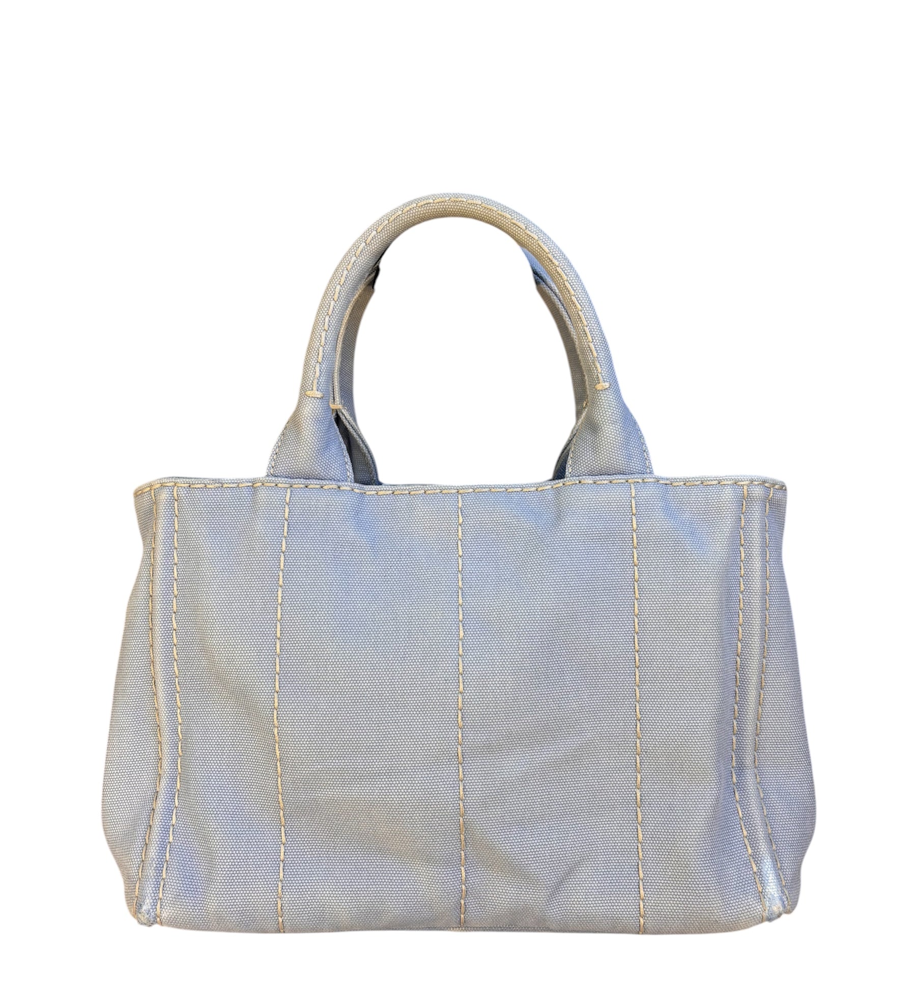Prada Light Blue Canapa Canvas Two-Way Tote