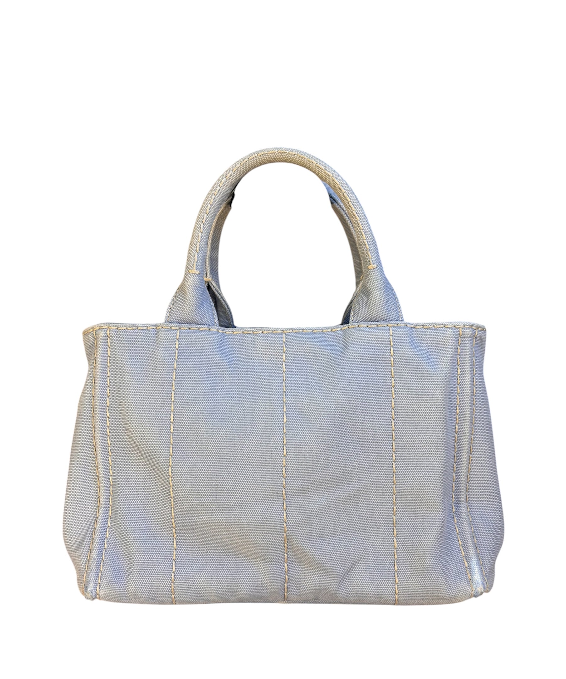 Prada Light Blue Canapa Canvas Two-Way Tote