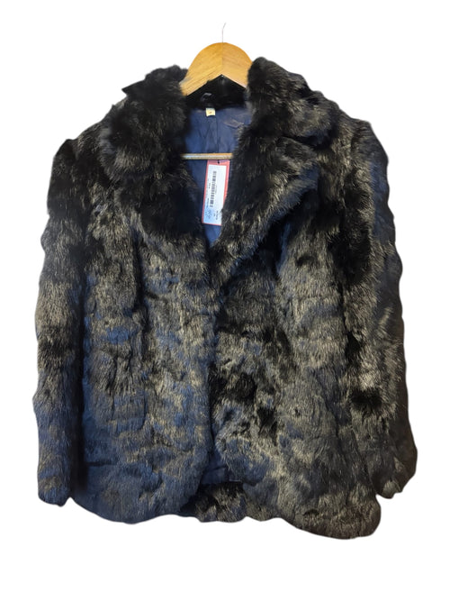 Vintage Black Rabbit Fur Coat