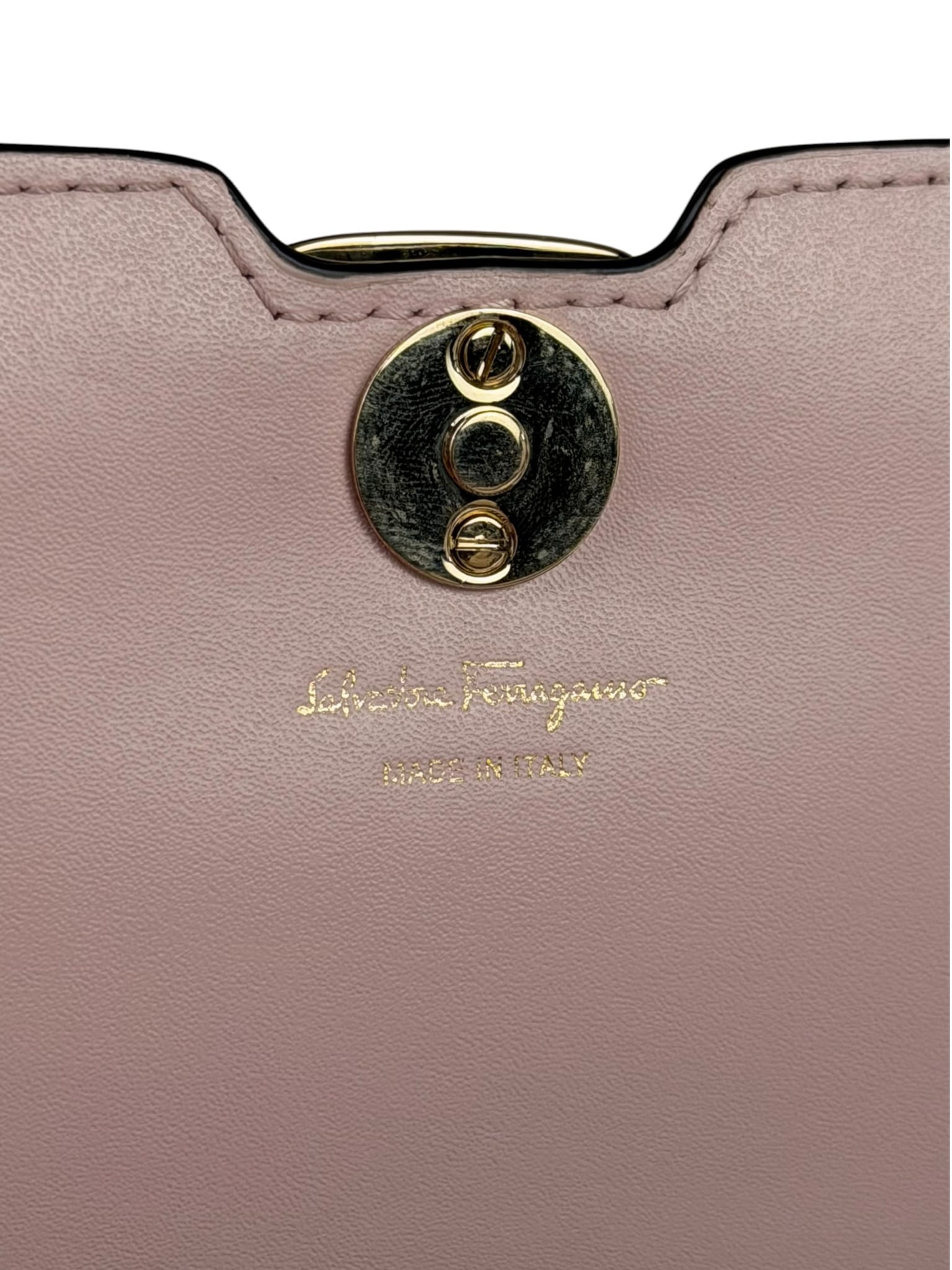 Salvatore Ferragamo Pink/Black Striped Crossbody Bag