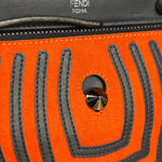 Fendi DotCom Click Striped Hypnotic Suede 2 Way