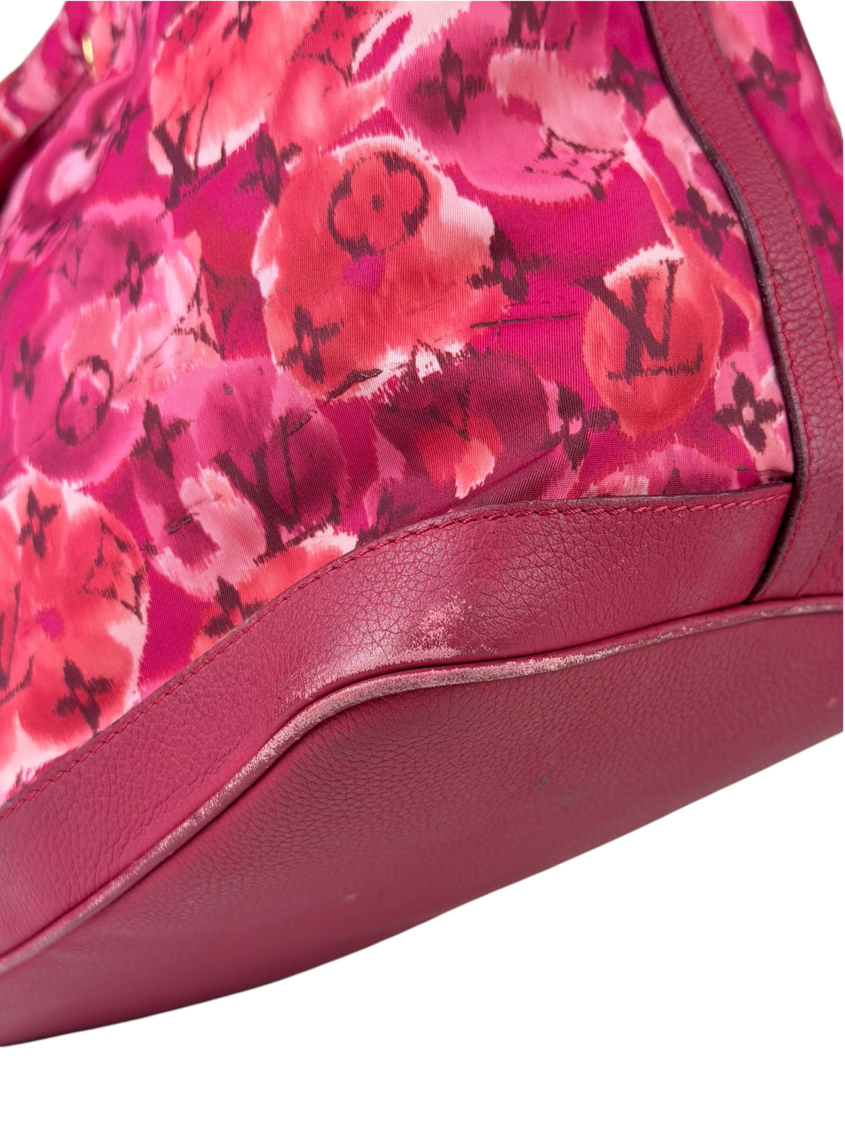 Louis Vuitton Pink Leather Trim Floral Ikat Noefull PM