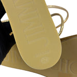 Jimmy Choo Brown Drive Metallic Wedge Espadrille Sandals
