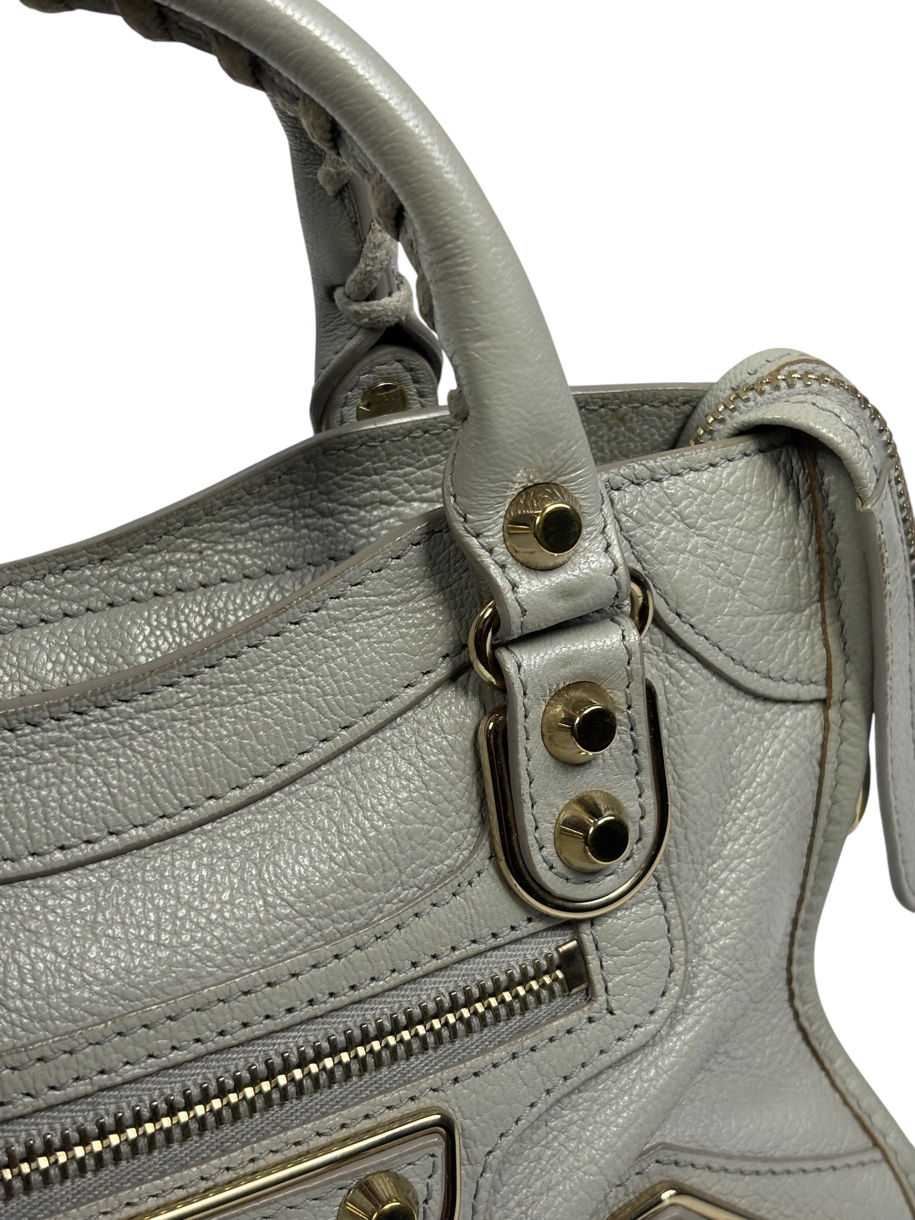Balenciaga Grey Leather Nano City Two-Way Bag