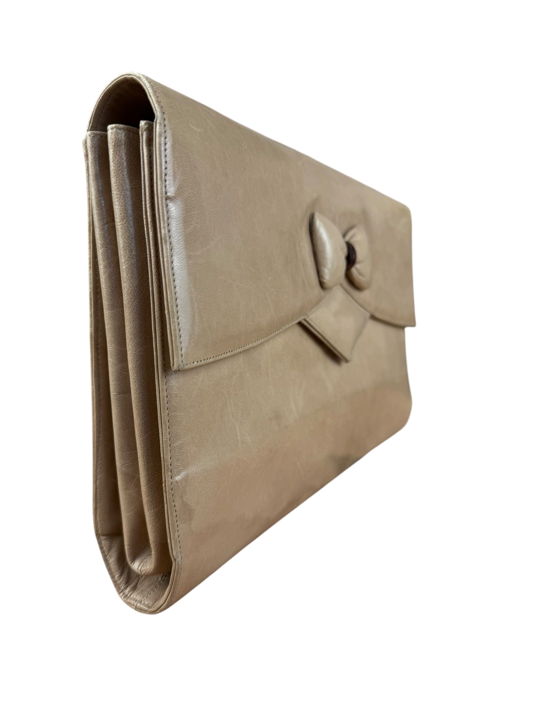 Bally Leather Bow Clutch