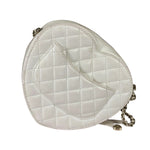 Chanel CC In Love White Quilted Leather Heart Bag 2022