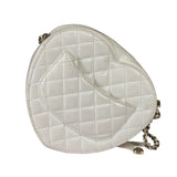 Chanel CC In Love White Quilted Leather Heart Bag 2022