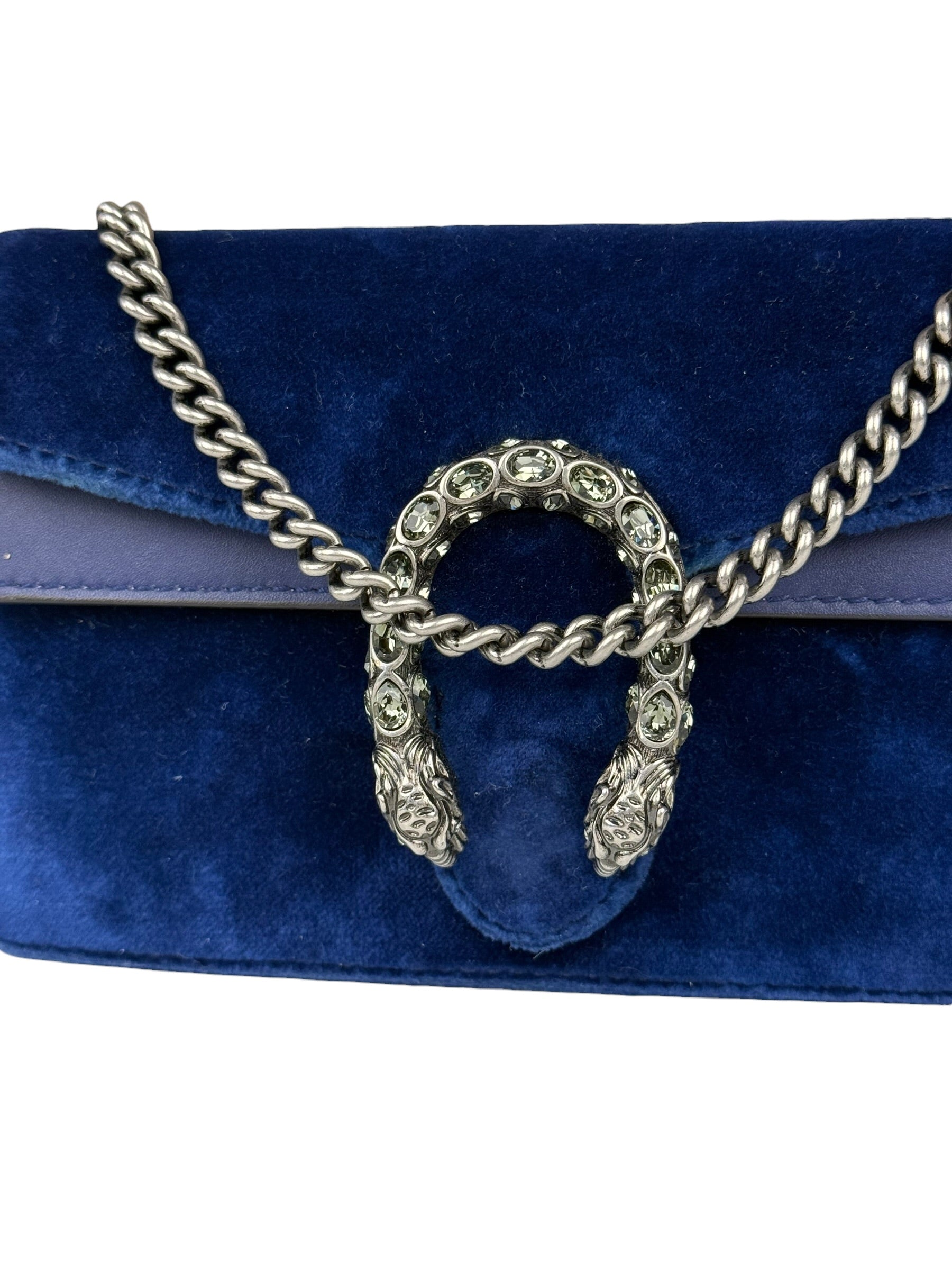 Gucci Blue Velvet Mini Dionysus Chain Bag