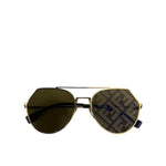 Fendi Gold-Toned Eyeline Aviator Sunglasses FF0494/S