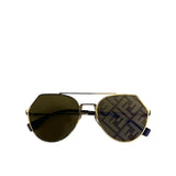 Fendi Gold-Toned Eyeline Aviator Sunglasses FF0494/S