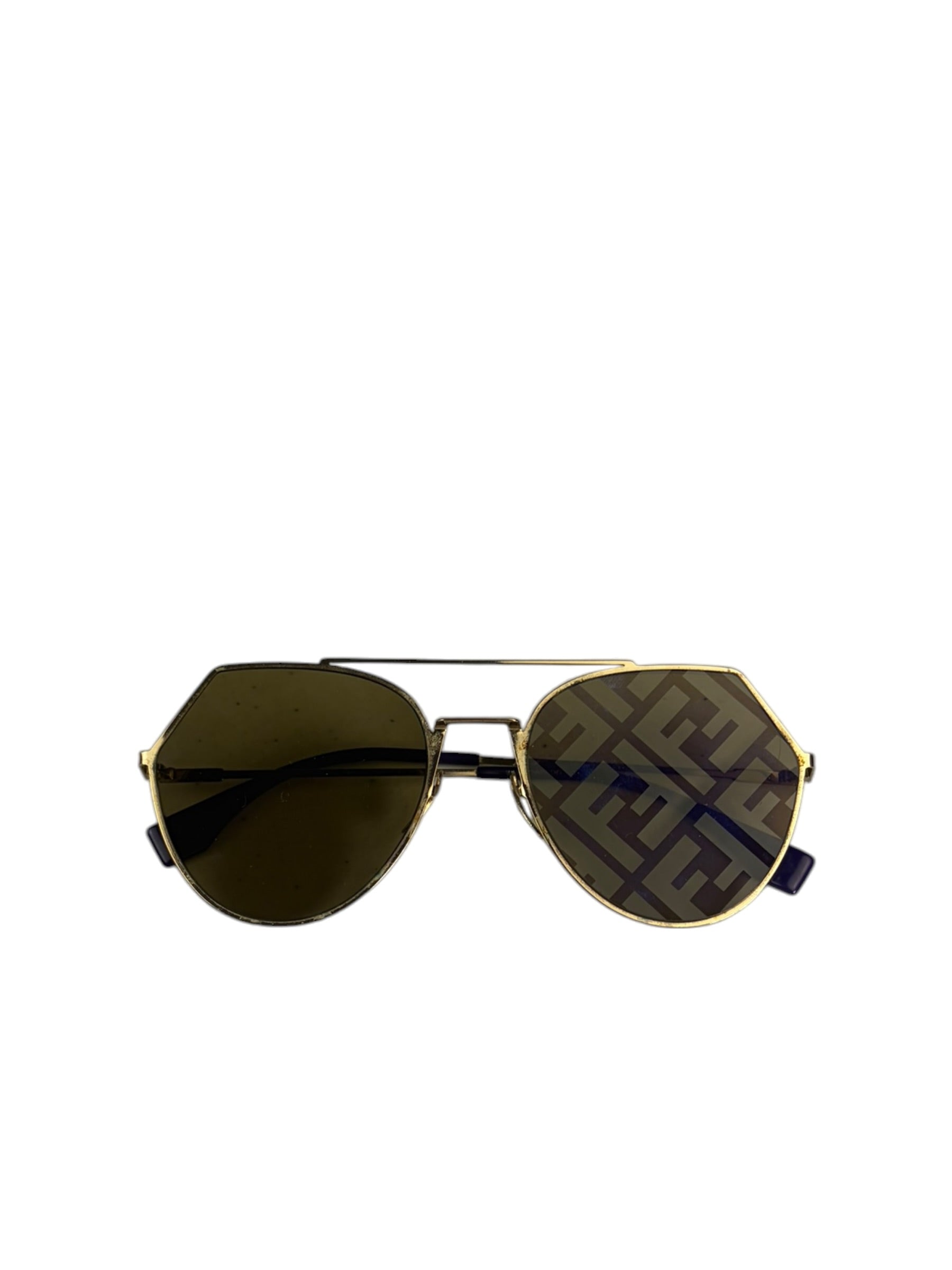 Fendi Gold-Toned Eyeline Aviator Sunglasses FF0494/S
