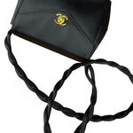 Chanel Vintage Black Mini Satin Flap Braided Shoulder Bag