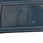 Coach Blue Quilted Regenerative Cotton Denim Trim/Leather Slim ID Card Case