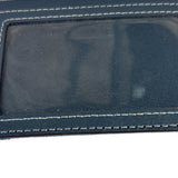Coach Blue Quilted Regenerative Cotton Denim Trim/Leather Slim ID Card Case