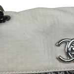 Chanel White Leather Mini Flap Shoulder Bag 1992