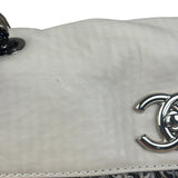 Chanel White Leather Mini Flap Shoulder Bag 1992