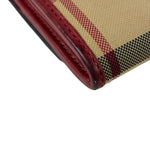 Burberry Red Leather House Check Continental Long Wallet