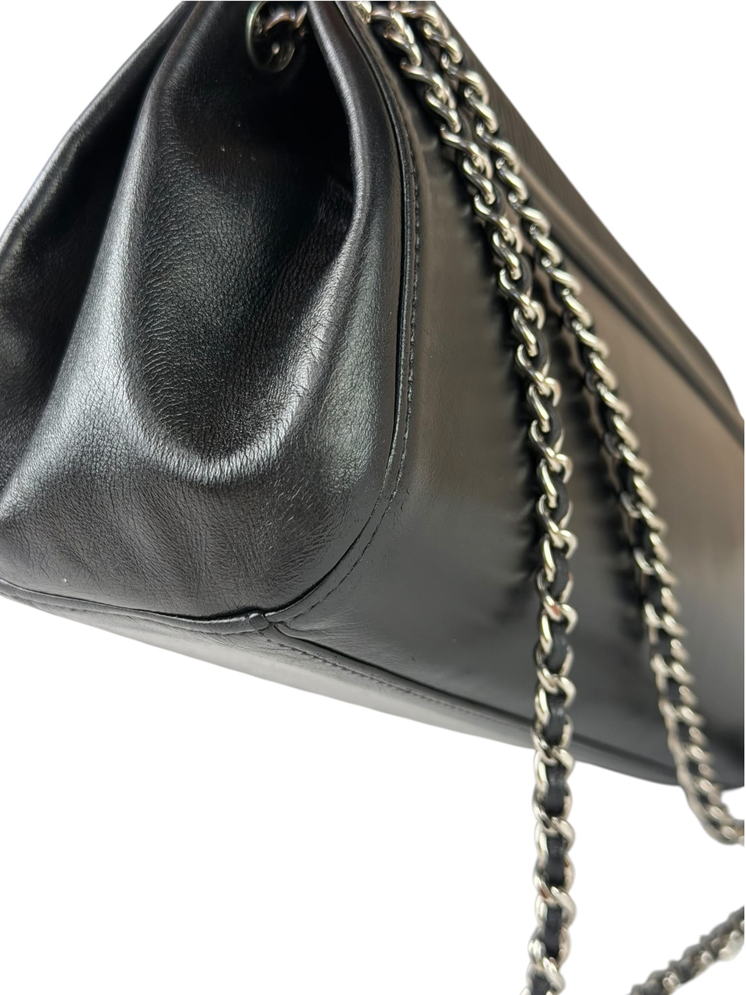 Chanel Black Leather Mademoiselle Accordion Flap Bag 2000