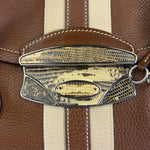 Prada Lizard Pushlock Flap Brown Vitello Daino Shoulder Bag