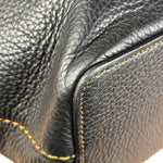 Coach Pebbled Leather Shoulder Bag Black Turn-Lock