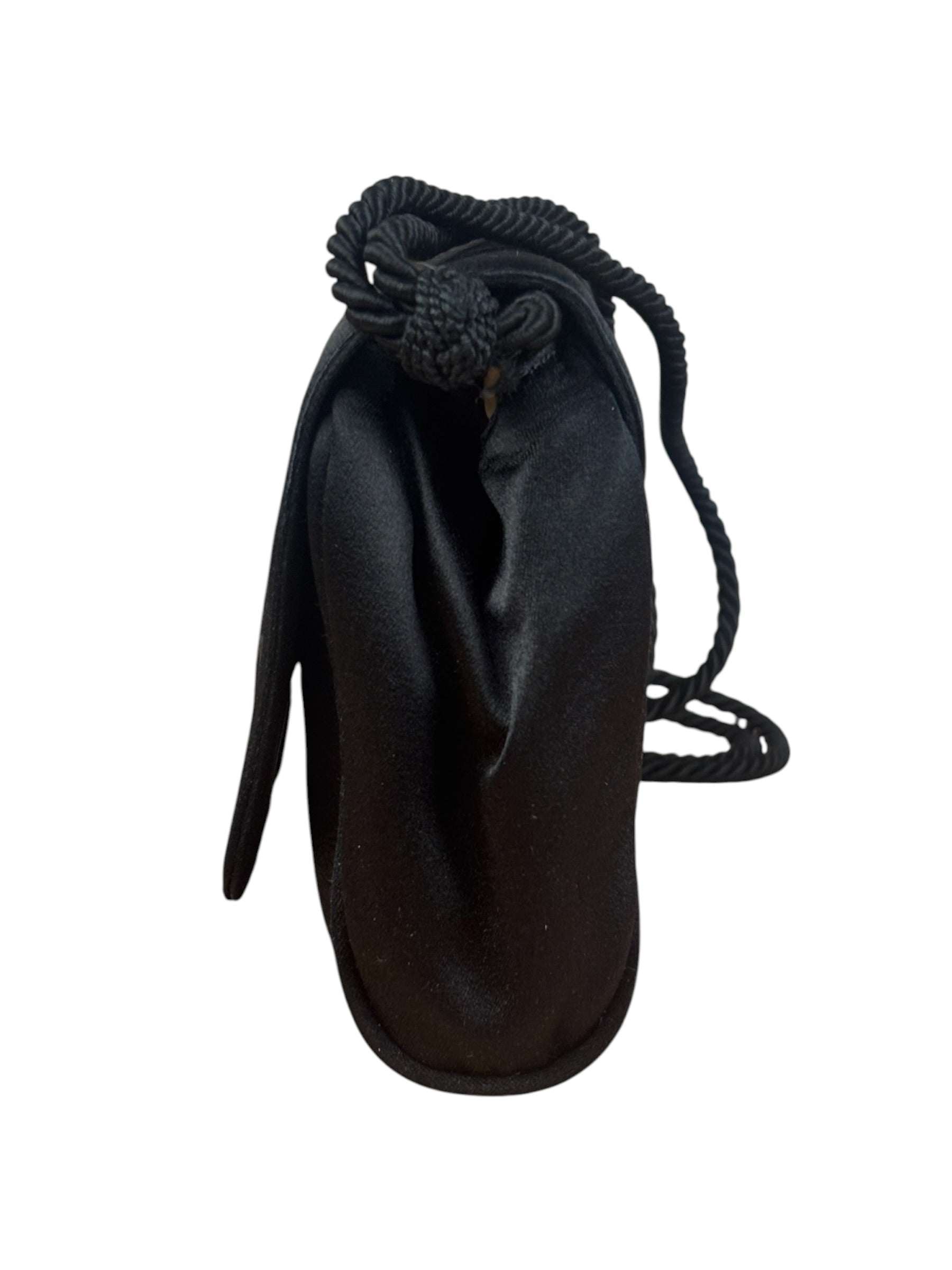 Prada Vintage Black Satin Mini Shoulder Bag