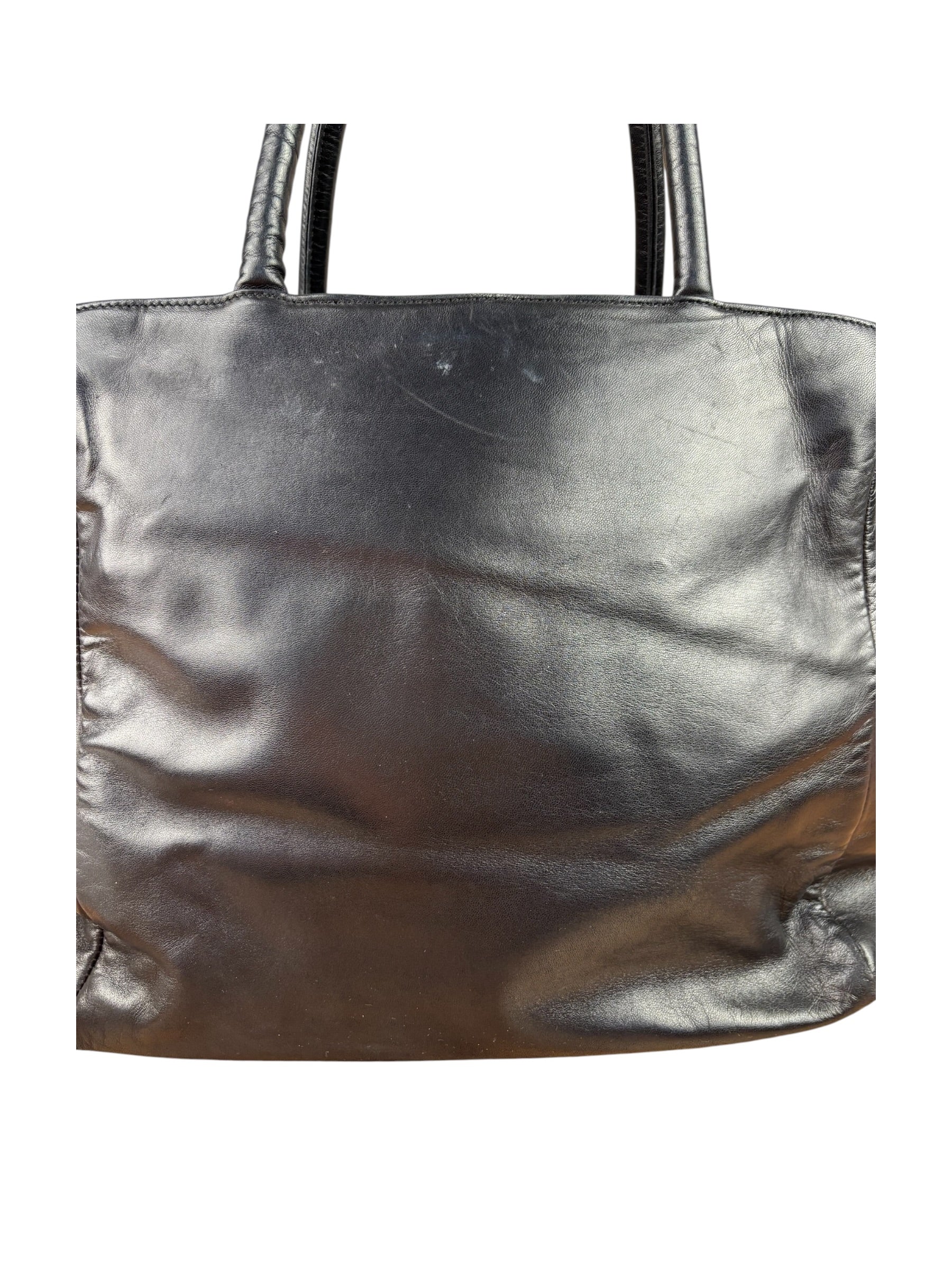 Prada Black Leather Tote Bag