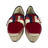 Gucci Red Velvet Pilar Platform Espadrilles