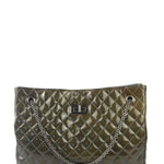 Chanel Green Quilted Patent Leather Reissue XL Tote 2011