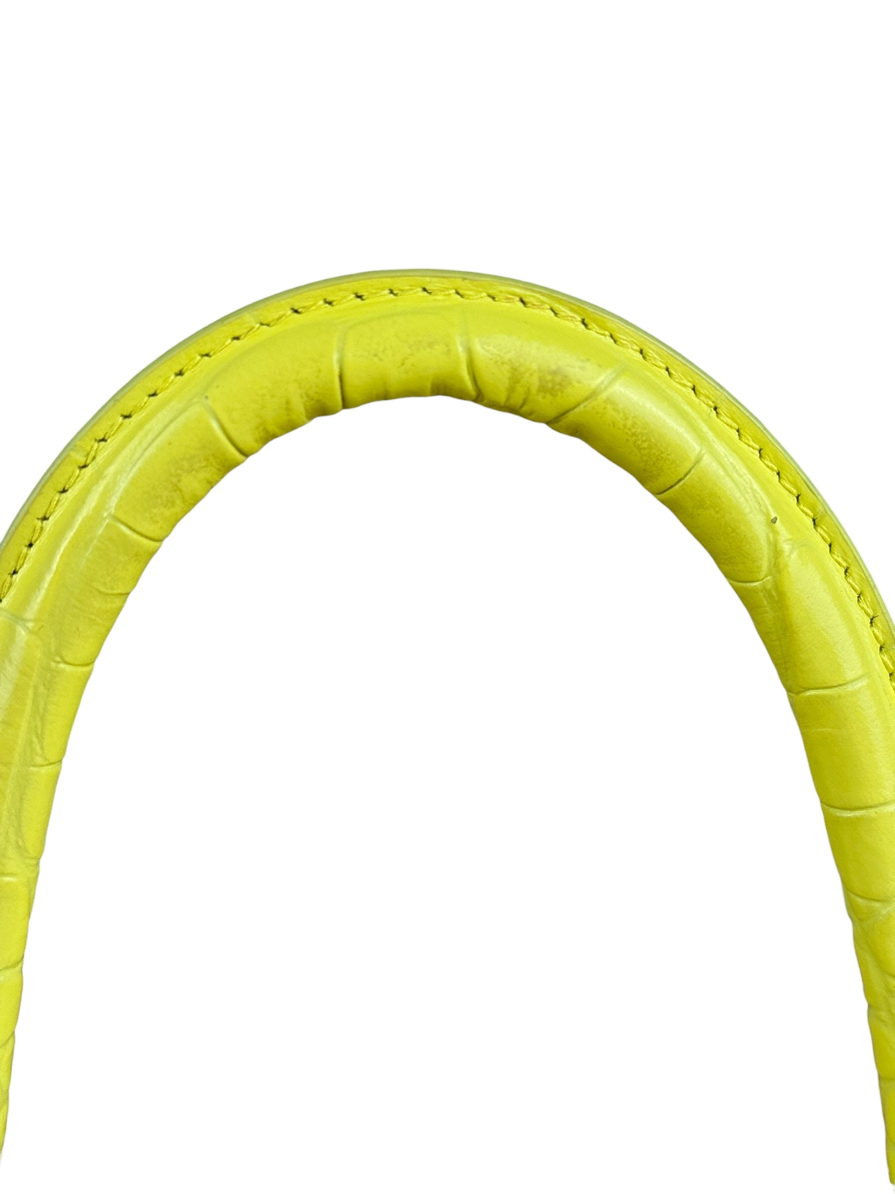 Balenciaga Small Yellow Croc Hourglass 2Way